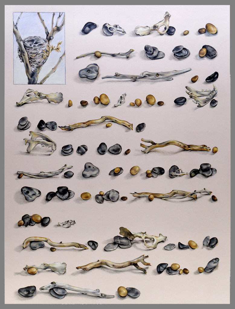 cathy weber - art - painting - woman - oil - montana - painting - oil - stick - heart - poem - object - stone