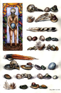 cathy weber - art - painting - woman - oil - montana - painting - oil - stick - heart - poem - object - stone