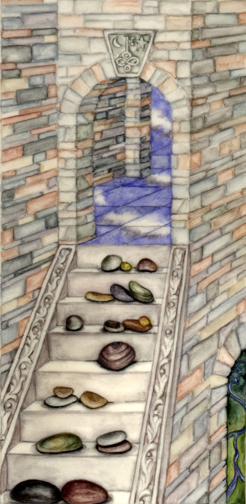 cathy weber - art - painting - woman - oil - montana - painting - oil - stick - heart - poem - object - stone