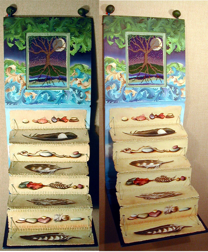 cathy weber - art - painting - woman - oil - montana - painting - oil - stick - heart - poem - object - stone