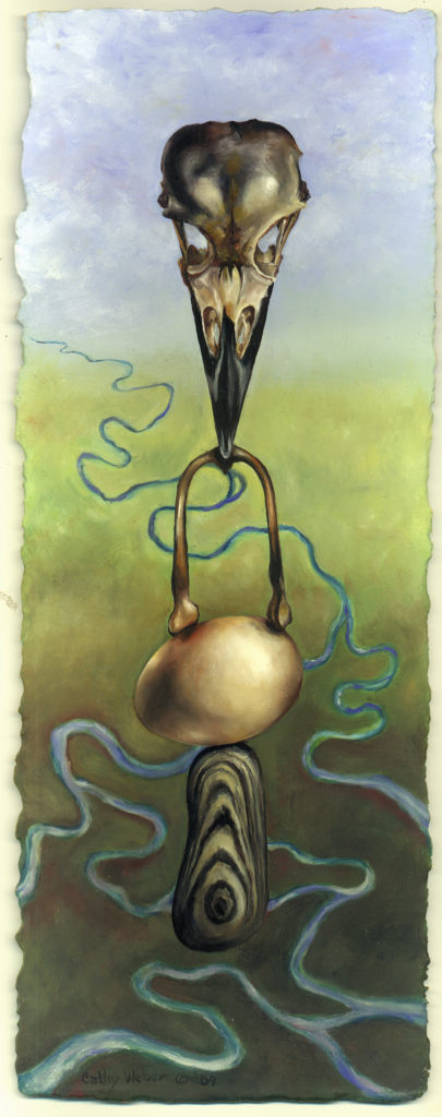 cathy weber - art - painting - woman - oil - montana - oil - object