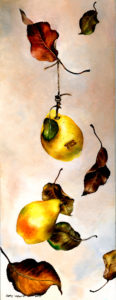 cathy weber - art - painting - woman - oil - montana - oil - object - pear