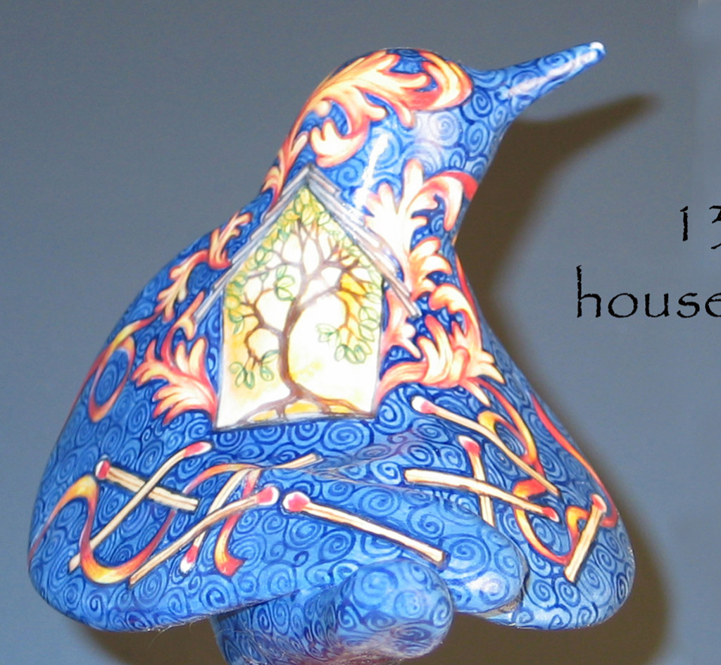 cathy weber - art - painting - woman - montana - ceramic - porcelain - bird - narrative - clay - glazed