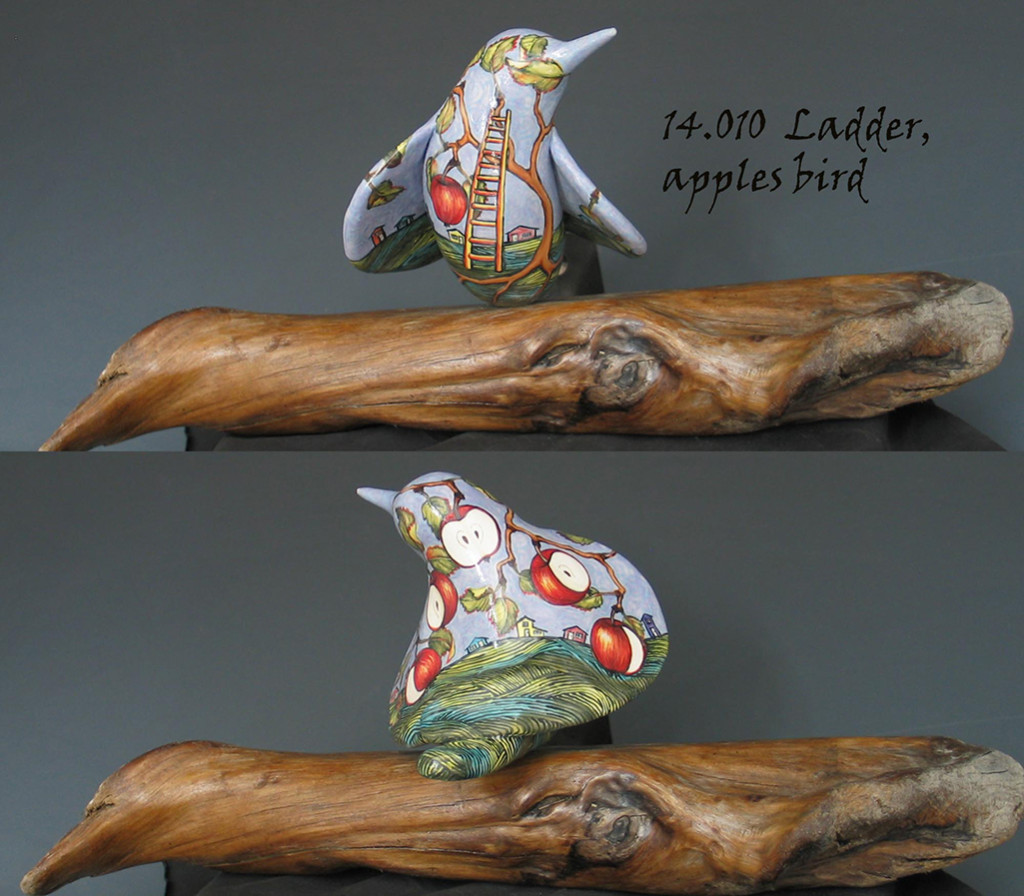 cathy weber - art - painting - woman - montana - ceramic - porcelain - bird - narrative - clay - glazed