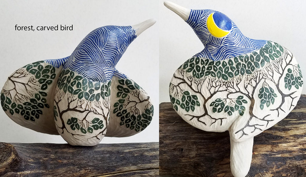cathy weber - art - clay- woman - montana - ceramic - porcelain - bird