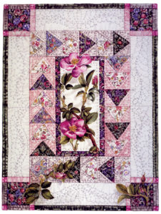 cathy weber - art -wild rose- holycard - quilt - watercolor - creation - stitcher - stitch - montana- rose - quilter