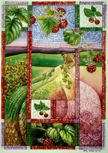 cathy weber - art - holy card - holycard - quilt - watercolor - creation - stitcher - stitch - montana- raspberry - quilter