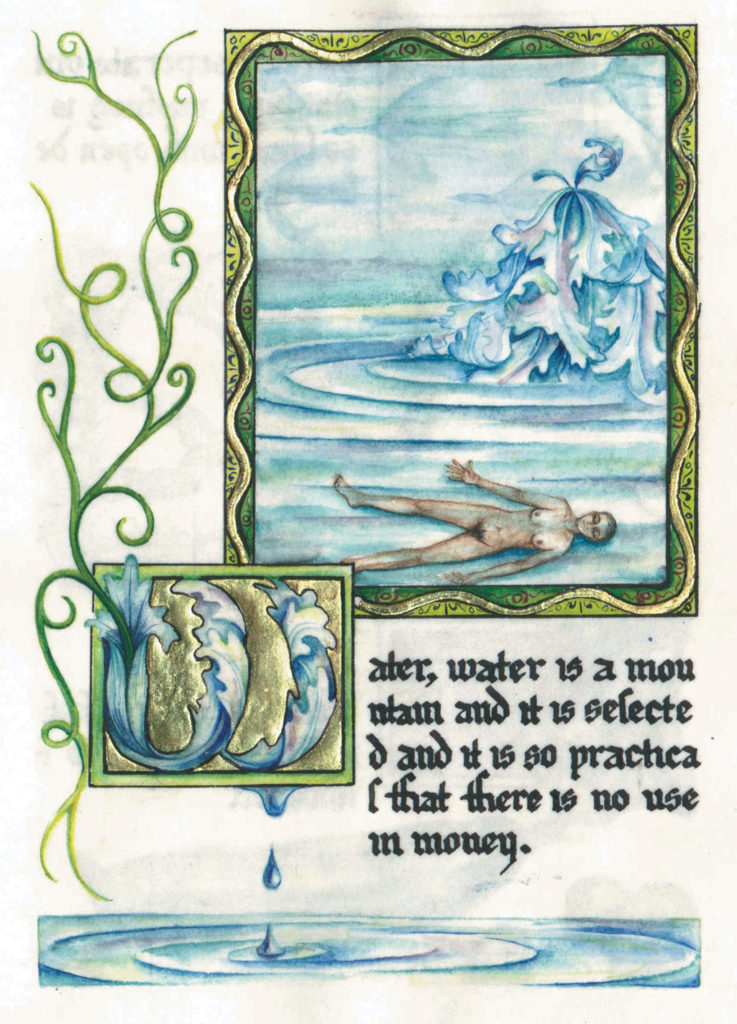 cathy weber - art - artmaker - watercolor - parchment- montana - Gertrude - stein - tender buttons - illumination - book - artist