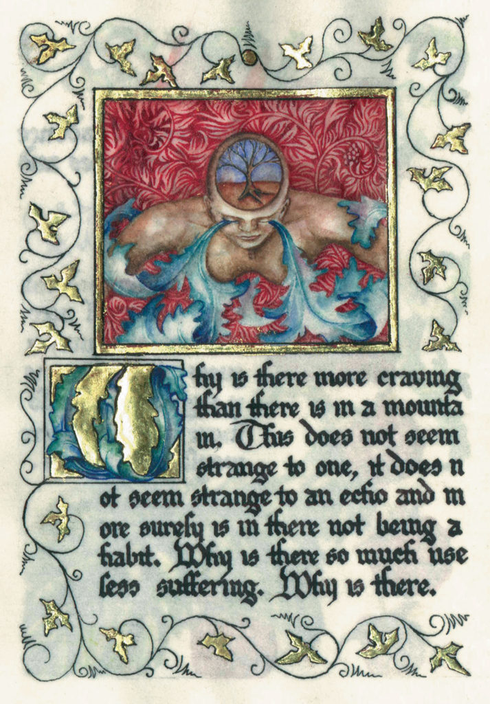 cathy weber - art - artmaker - watercolor - parchment- montana - Gertrude - stein - tender buttons - illumination - book - artist