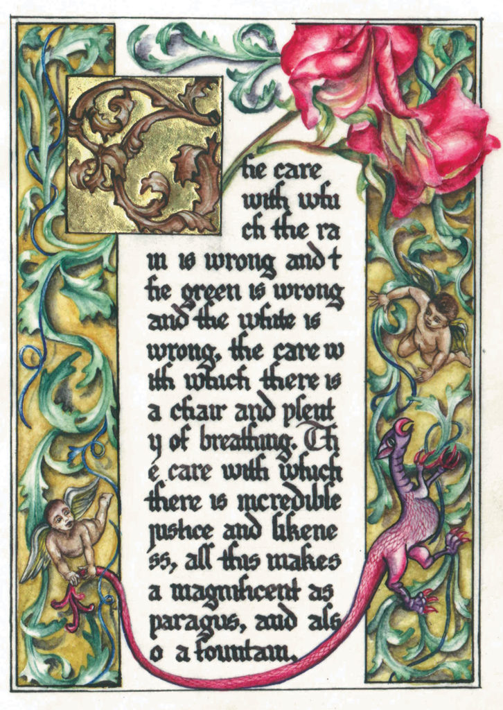 cathy weber - art - artmaker - watercolor - parchment- montana - Gertrude - stein - tender buttons - illumination - book - artist