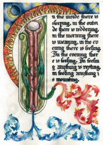 cathy weber - art - artmaker - watercolor - parchment- montana - Gertrude - stein - tender buttons - illumination - book - artist