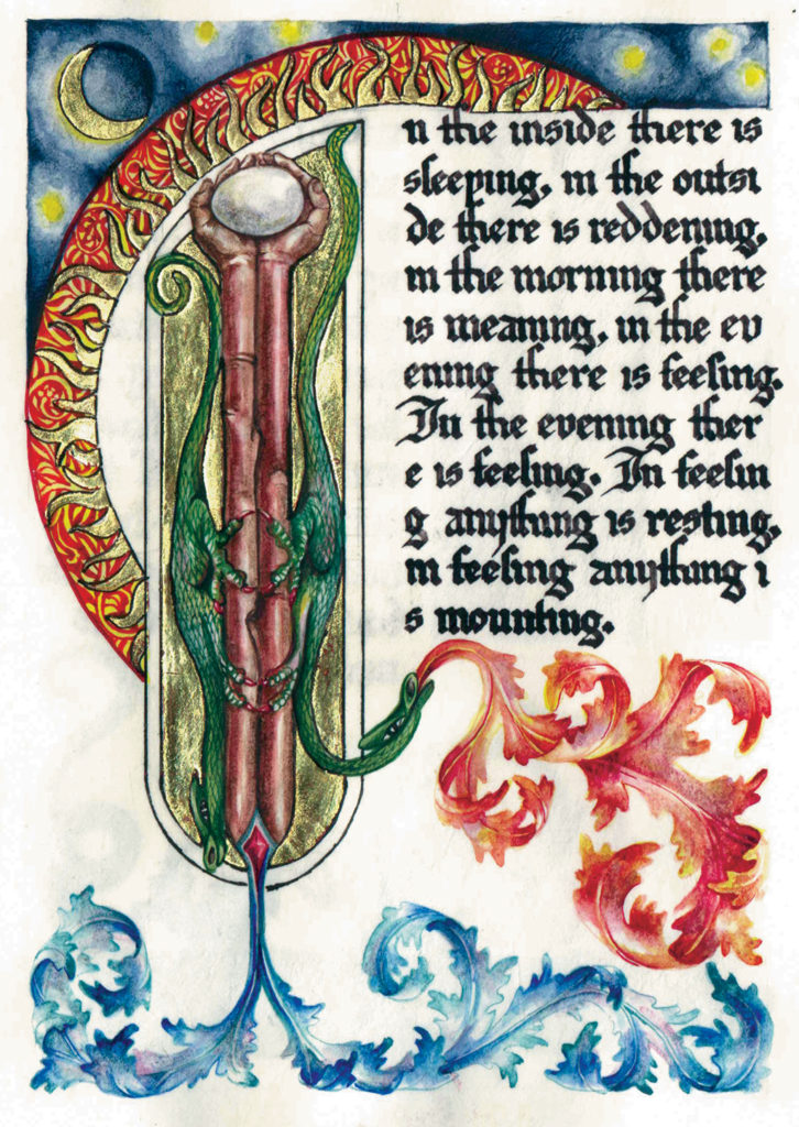 cathy weber - art - artmaker - watercolor - parchment- montana - Gertrude - stein - tender buttons - illumination - book - artist