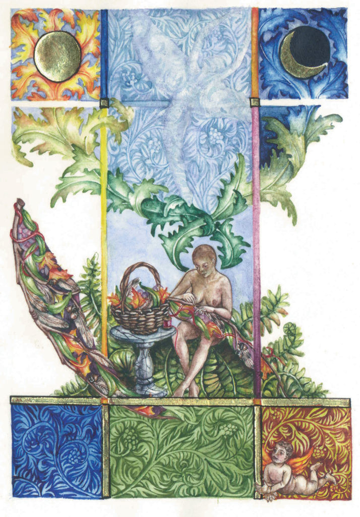 cathy weber - art - artmaker - watercolor - parchment- montana - Gertrude - stein - tender buttons - illumination - book - artist