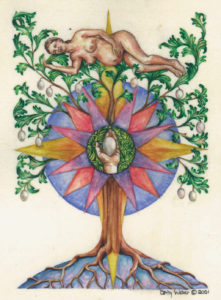 cathy weber - art - artmaker - watercolor - montana - illumination - book - artist - map - compass rose - parchment