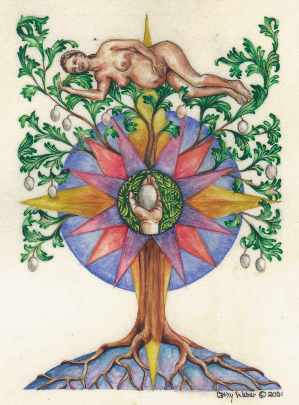 cathy weber - art - artmaker - watercolor - montana - illumination - book - artist - map - compass rose - parchment