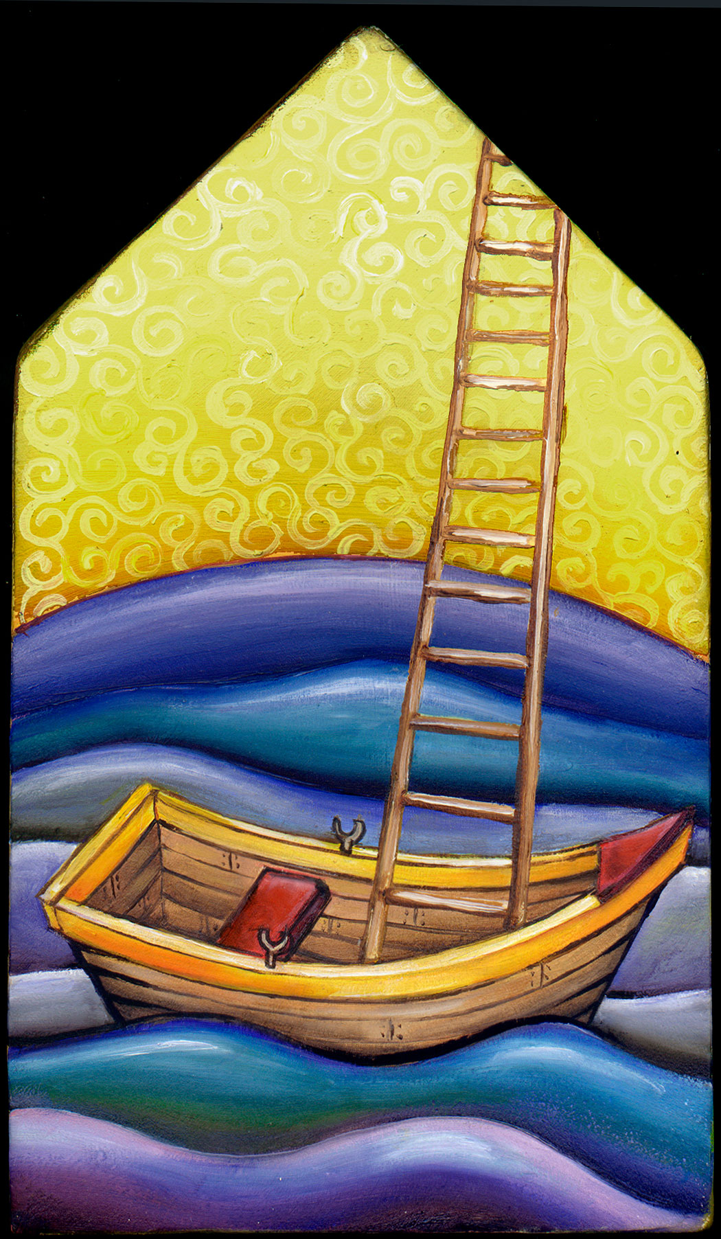 10.017 heart boat ladder house - cathy weber artmaker