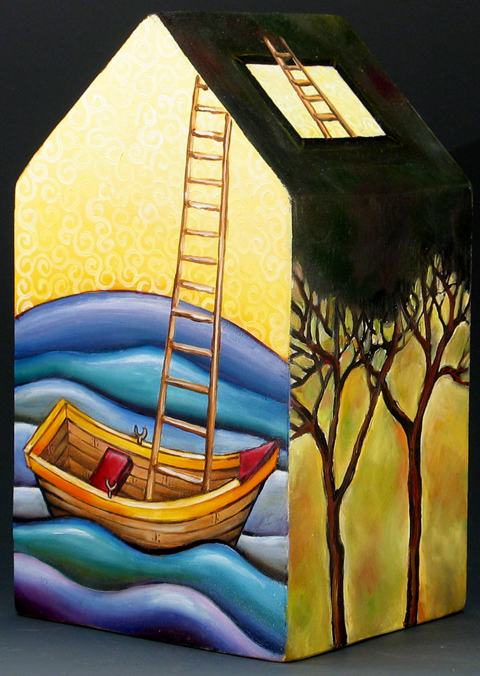 10.017 heart boat ladder house - cathy weber artmaker