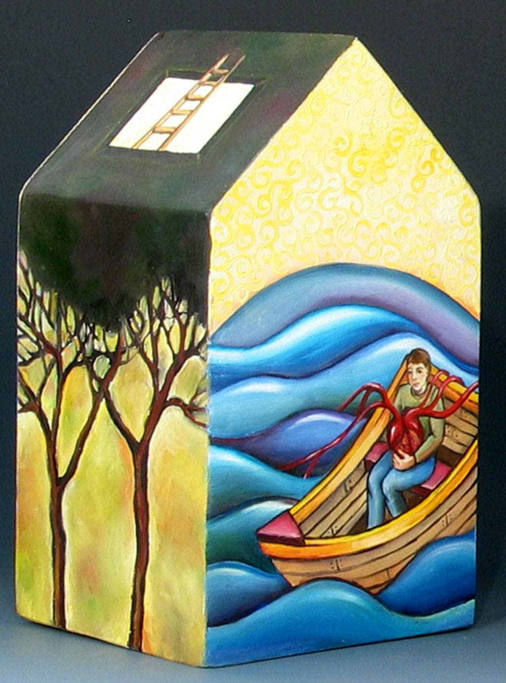 10.017 heart boat ladder house - cathy weber artmaker