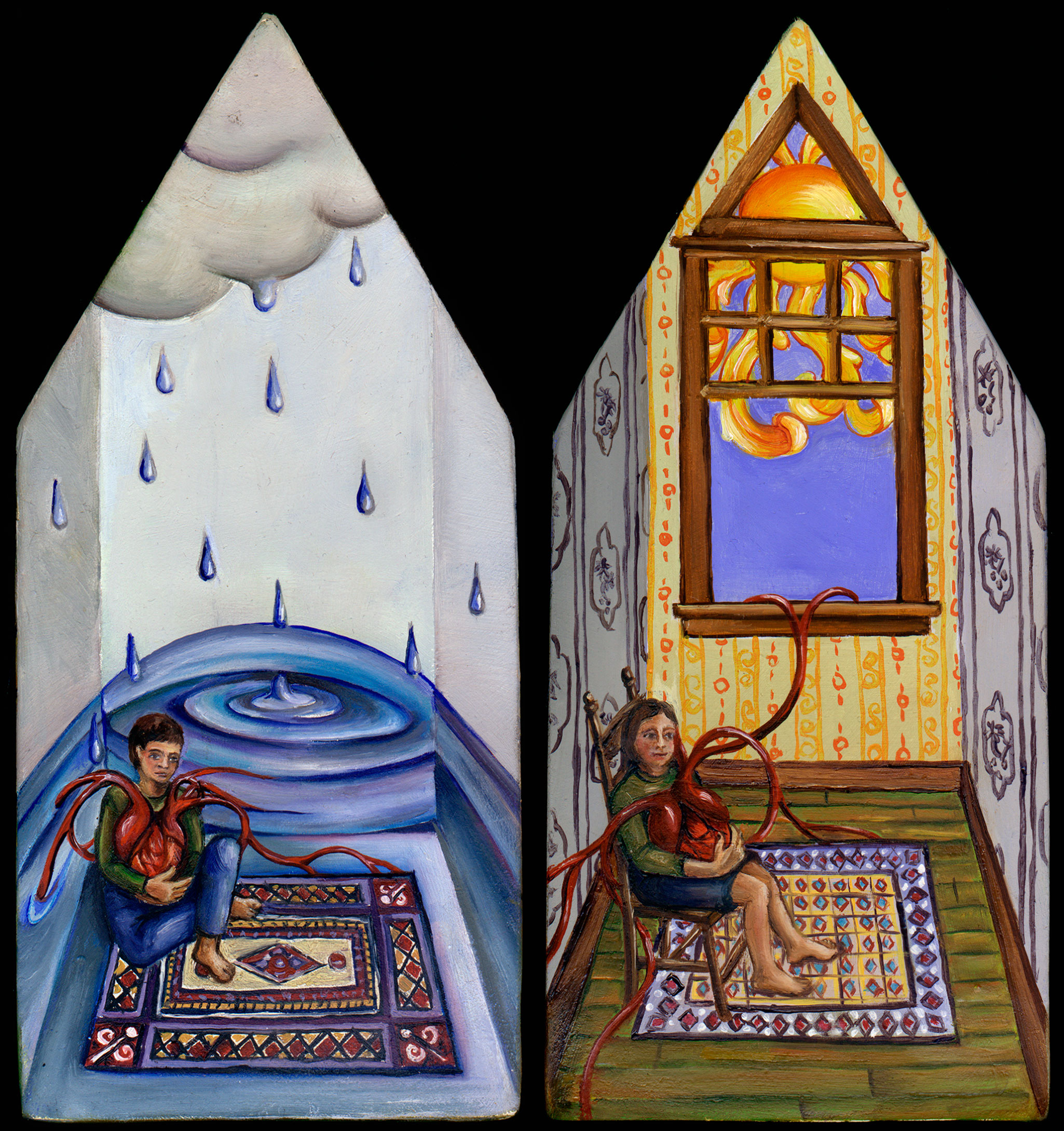 10.018 sun and rain heart house - cathy weber artmaker