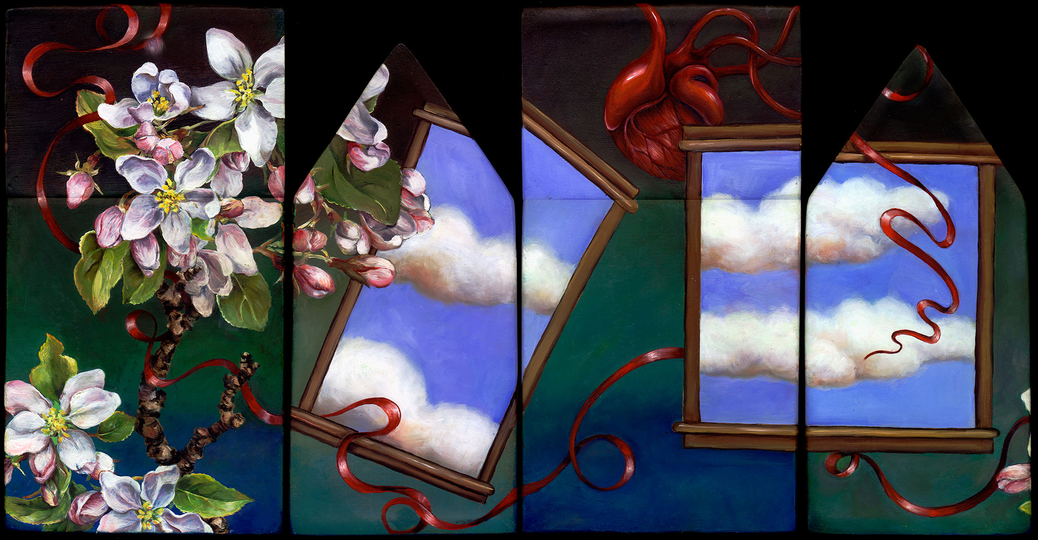  11.014 Apple blossom heart house - cathy weber artmaker