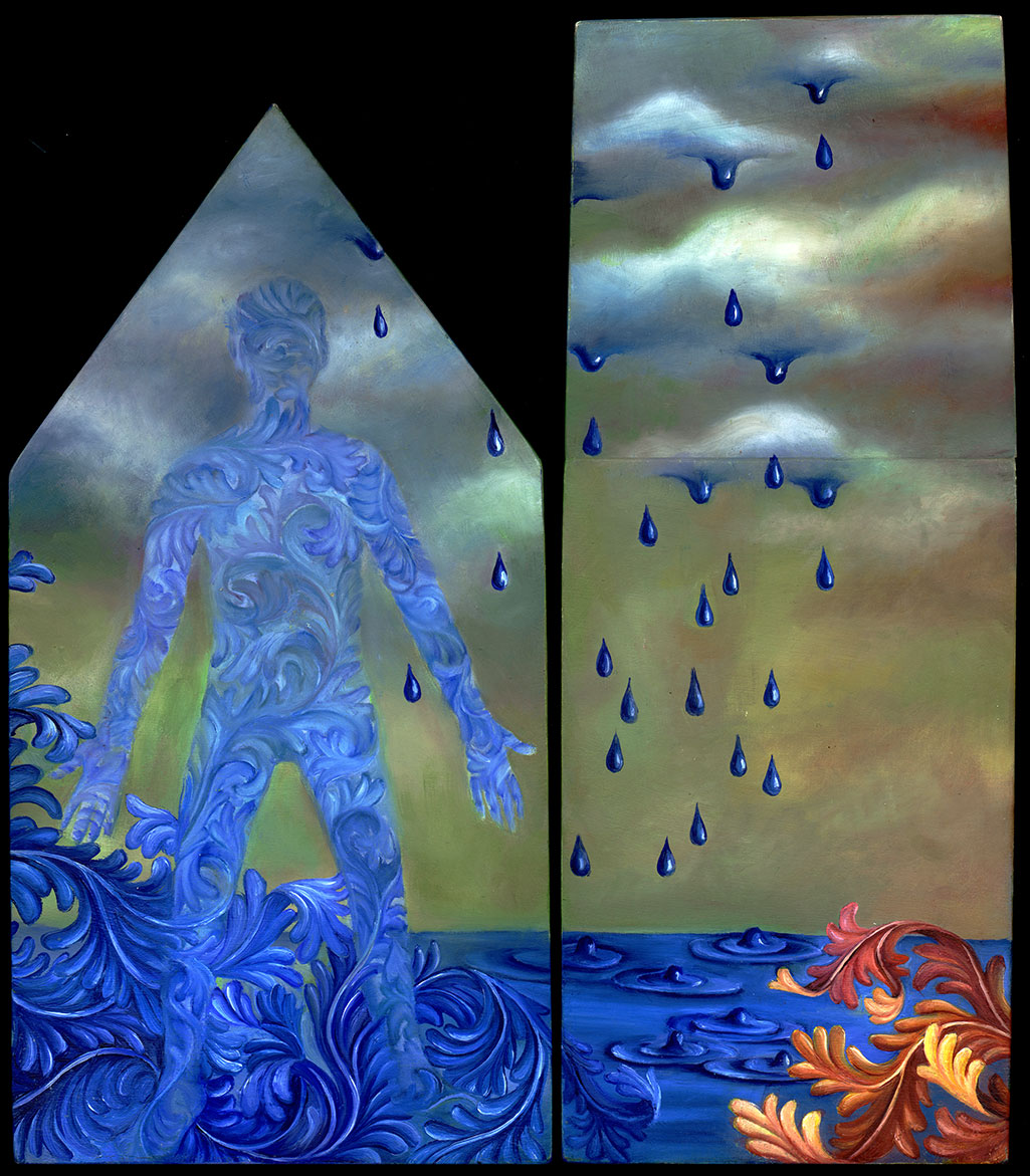 fire and water heart house - cathy weber artmaker