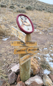 cathy weber - art - clay- woman - montana - ceramic - porcelain - pronghorn - trail - sign - bct