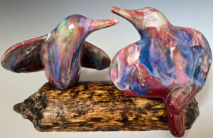 cathy weber - art - clay- woman - montana - ceramic - porcelain - bird - color