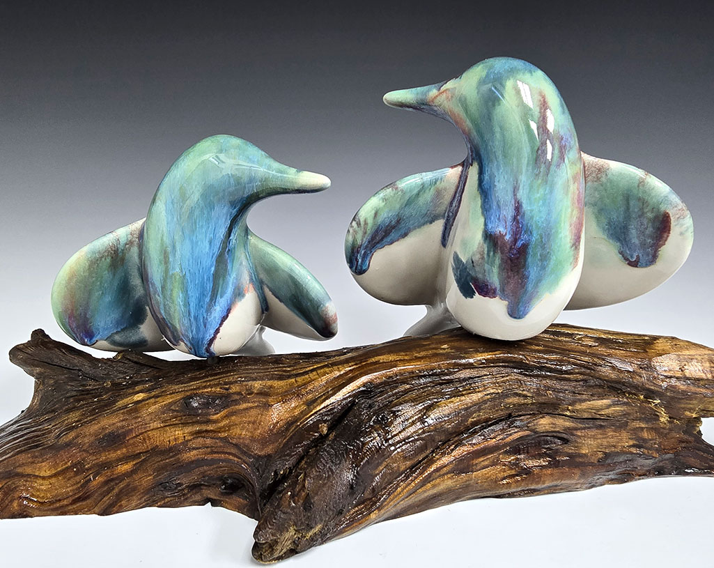 cathy weber - art - clay- woman - montana - ceramic - porcelain - bird - color