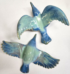 cathy weber - art - clay- woman - montana - ceramic - porcelain - bird - color