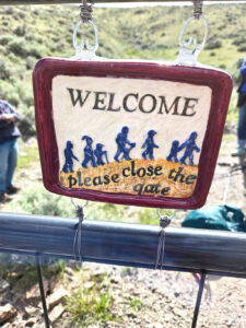 cathy weber - art - clay- woman - montana - ceramic - porcelain - trail - sign - bct