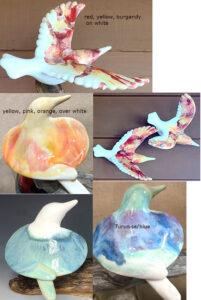 cathy weber - art - clay- woman - montana - ceramic - porcelain - bird - color