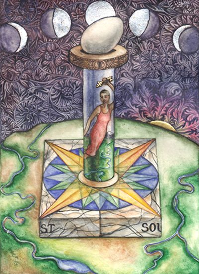 cathy weber - art - artmaker - watercolor - montana - illumination - book - artist - map - compass rose - parchment