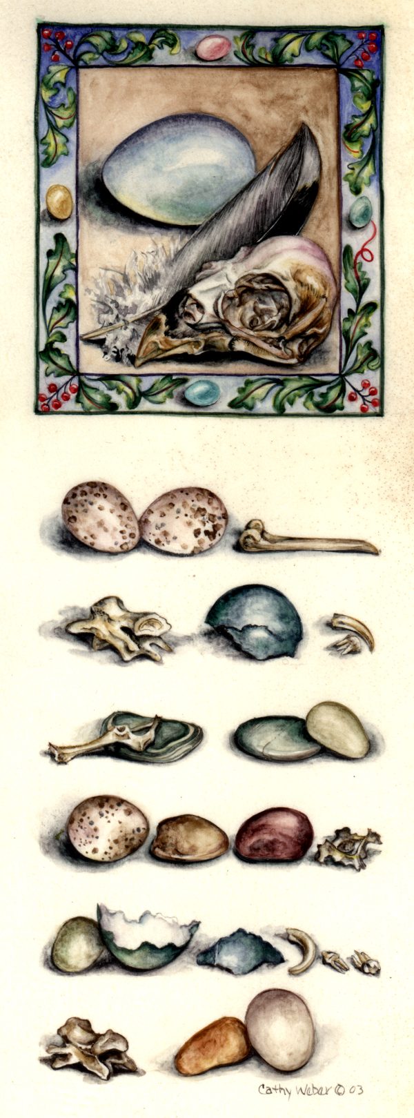 cathy weber - art - painting - woman - oil - montana - painting - oil - stick - heart - poem - object - stone