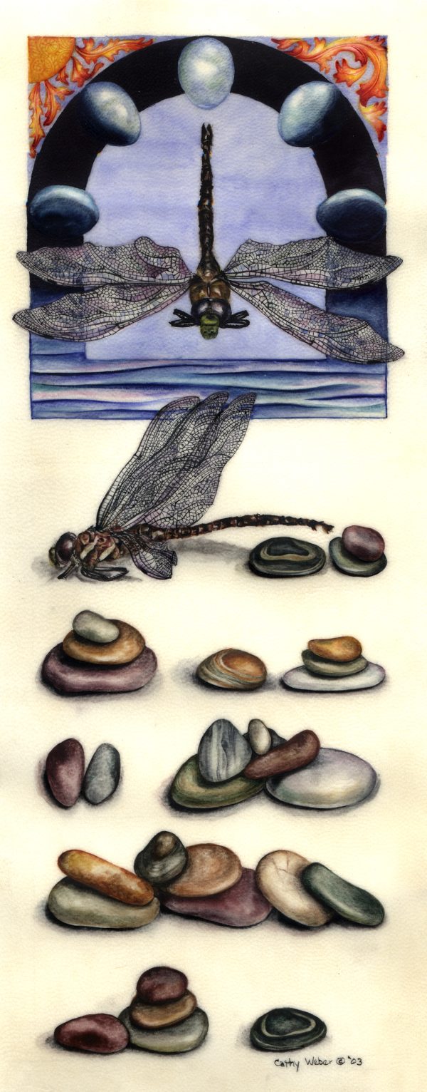 cathy weber - art - painting - woman - oil - montana - painting - oil - stick - heart - poem - object - stone