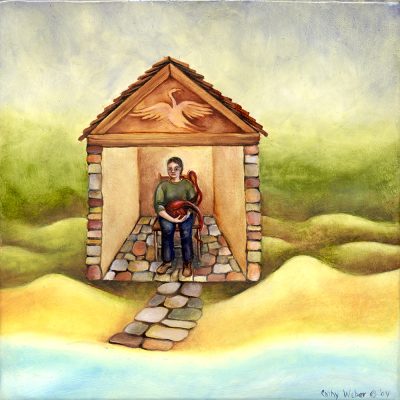cathy weber - art - painting - woman -house - artist book - heart - montana - oil painting
