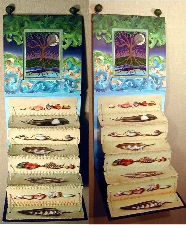 cathy weber - art - painting - woman - oil - montana - painting - oil - stick - heart - poem - object - stone