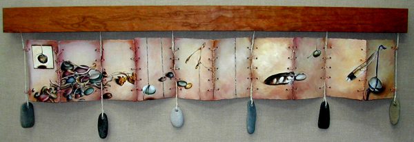 cathy weber - art - painting - woman - oil - montana - painting - oil - stick - heart - poem - object - stone