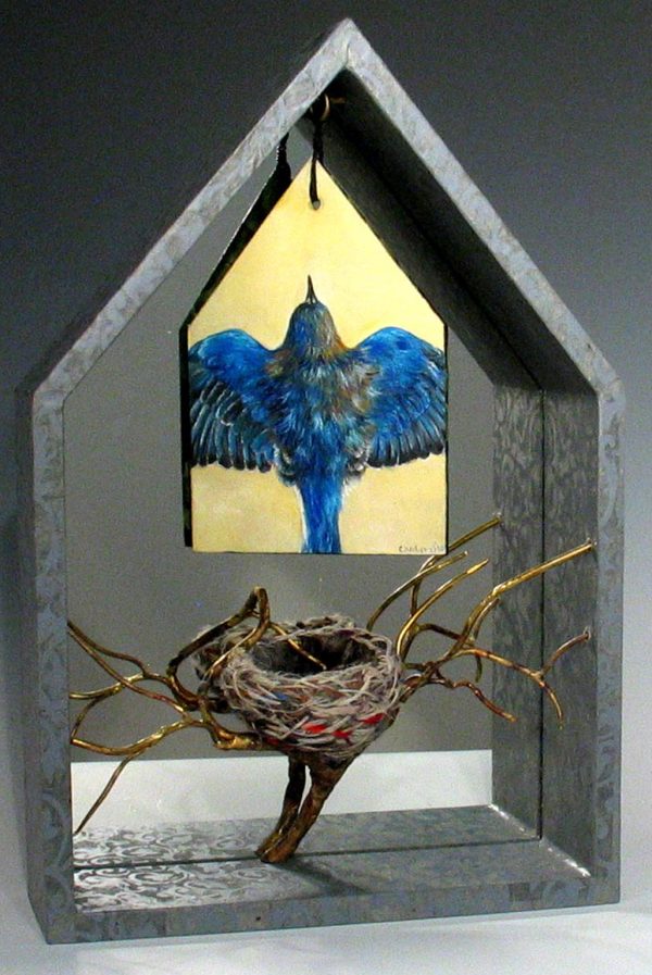 10.007 Blue Bird House 13.5x9x3 inches $525
