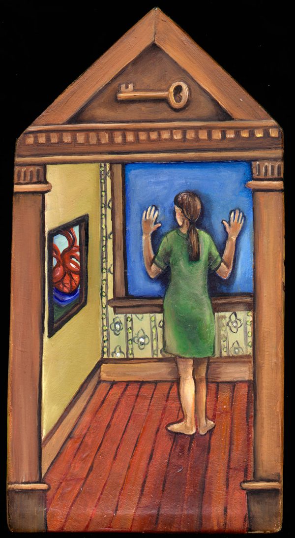 10.016 Heart Window House, 3×3.25×6"