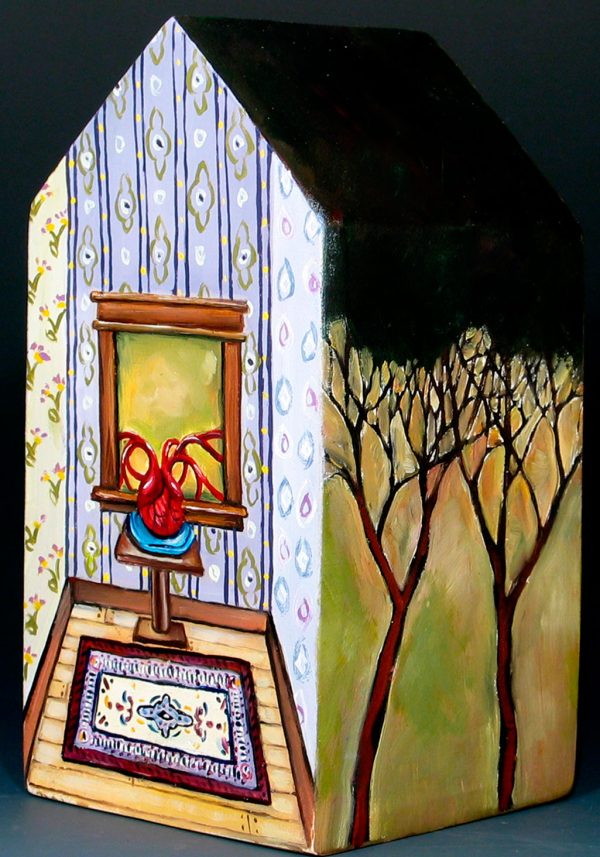 10.016 Heart Window House, 3×3.25×6"