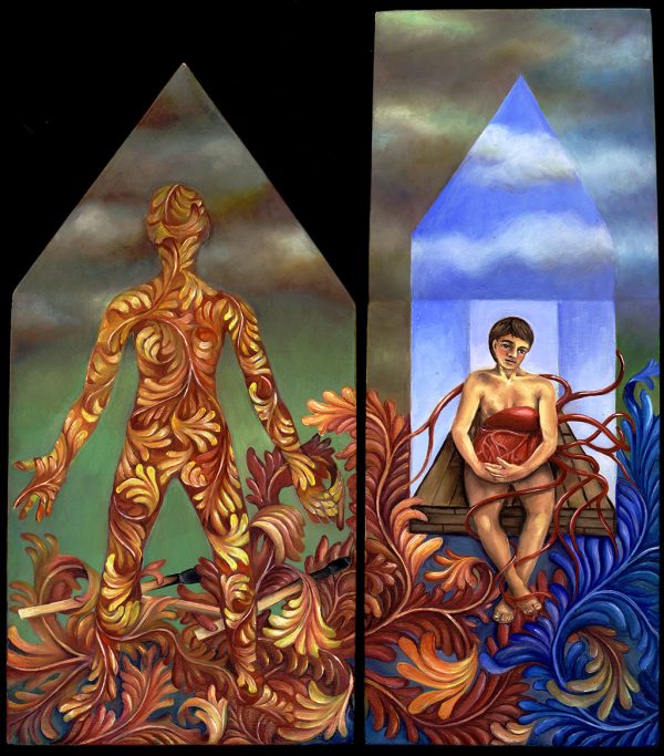11.022 Fire and Water Heart House 4.5×3.5×9″