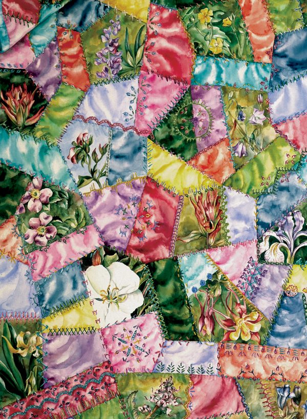 cathy weber - art - watercolor - creation - stitcher - stitch - montana- wildflower - crazy - quilt