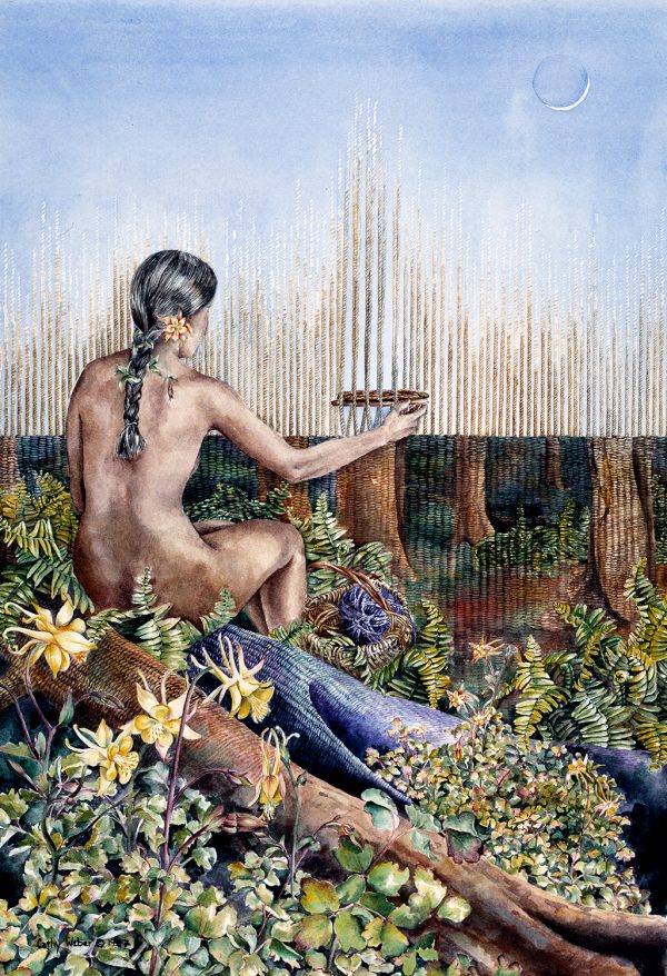 cathy weber - art - forest - watercolor - weaver - weave - stitch - montana
